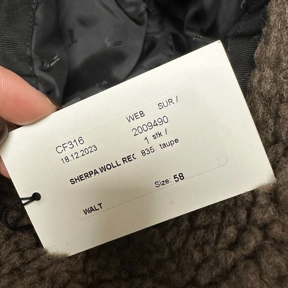 NWT Muhlbauer Fisherman Bucket Hat Taupe Wool Sherpa Fur Warm 58cm - Picture 2 of 8